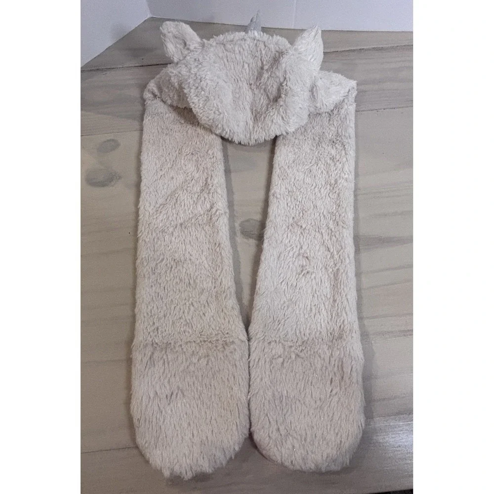 Capelli New York Unicorn‎ Hat Scarf Mittens Set Faux Fur Pink Girls Furry One Sz